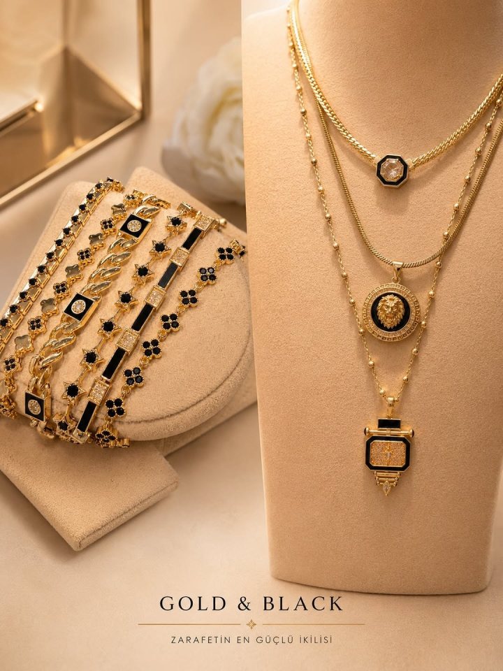 Gold & Black Kolye